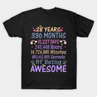 Birthday Gift 28 Years Old Being Awesome T-Shirt